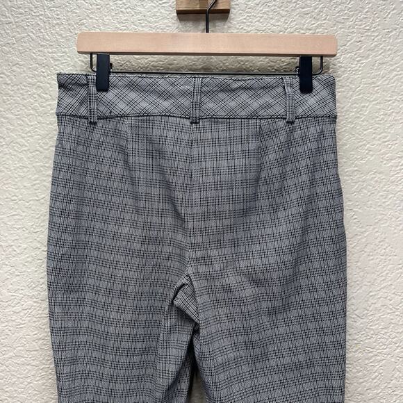 SOHO Apparel Ltd Women Black Straight Leg Dress Pant Size Medium Plaid Slacks - Picture 5 of 10